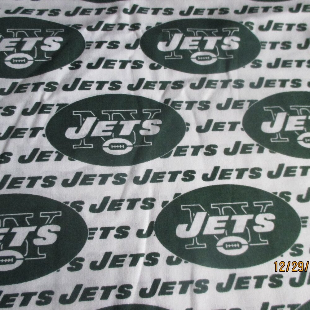 LICENSED NFL JETS FOOTBALL LOGO FABRIC/62X60/NEW